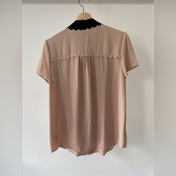 HD in Paris Anthropologie Pink Lace Trim Blouse US 10 Romantic Pintuck Top - Picture 4 of 5